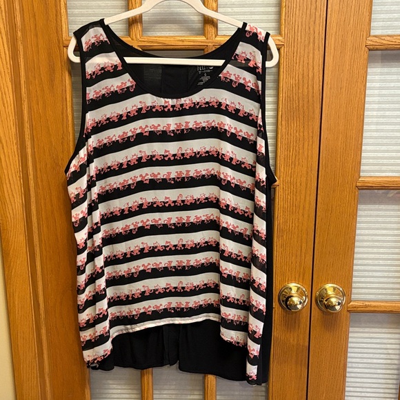 Dream Works Tops - EUC Felix the Cat Striped Sheer Frt Tank Tunic